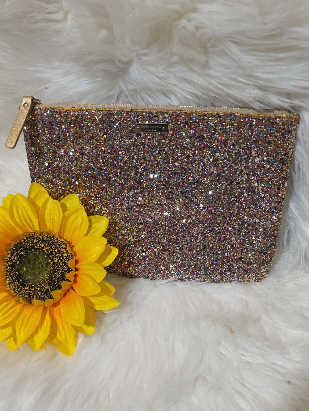 kate spade Multicolor Glitter Cosmetic Pouch